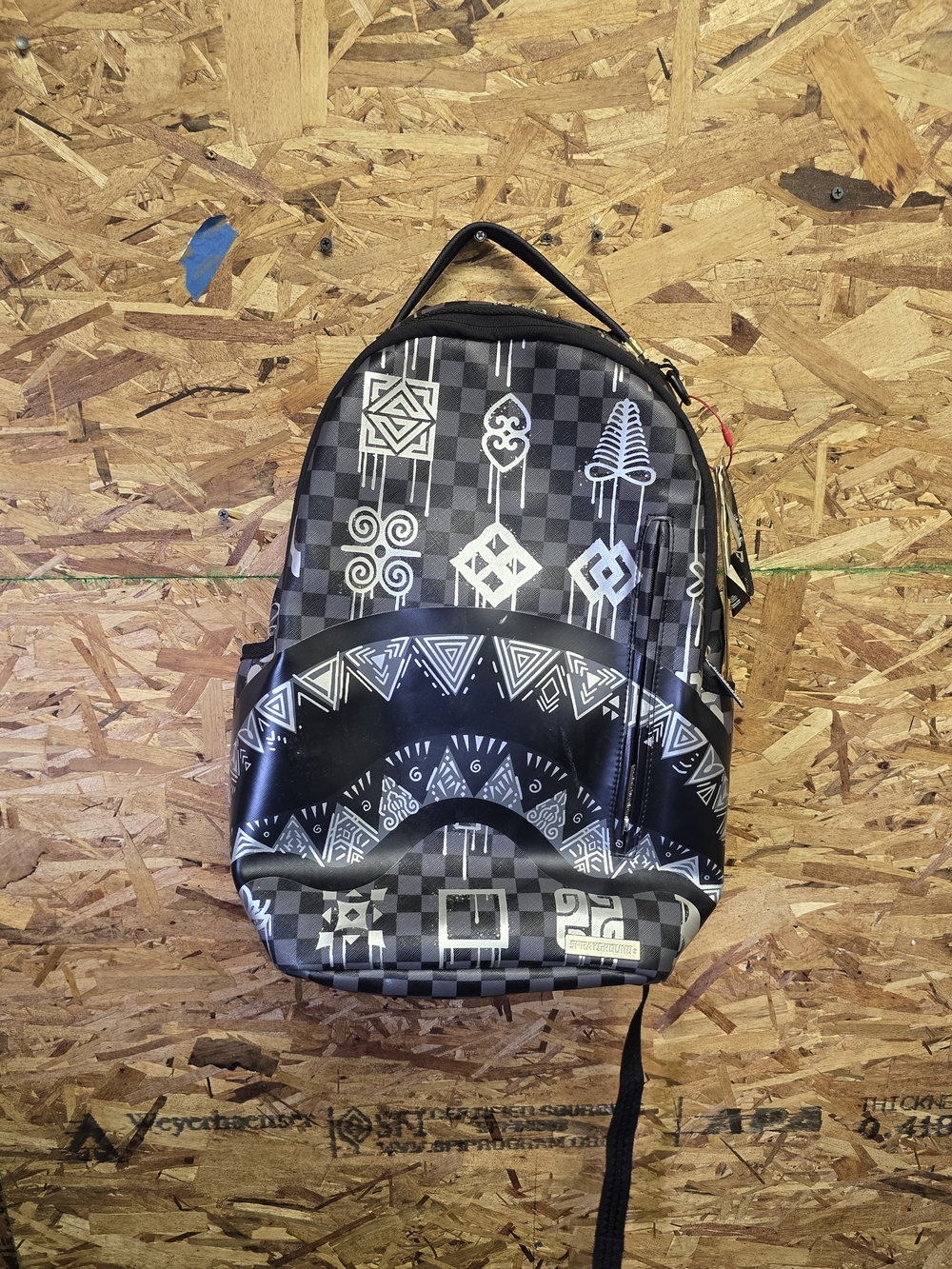 Sprayground Black and White Tribal Checker Backpack